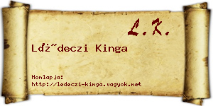 Lédeczi Kinga névjegykártya