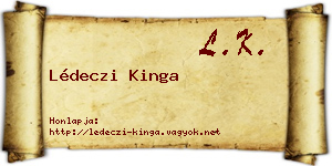 Lédeczi Kinga névjegykártya